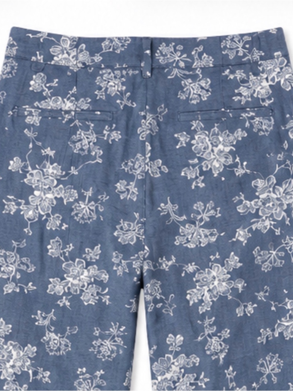 NWOT Talbots Blue Floral Linen Blend Jean Styling Cute